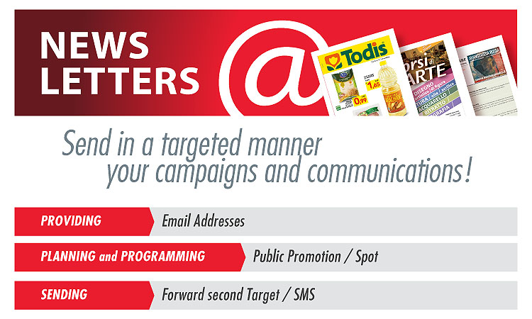 Newsletter, providing targeted addresses, conception and programming advertising messages, spot, dispatch newsletter, dispatch sms, 